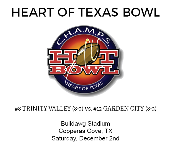 Broncbusters will face No. 8 Trinity Valley in Heart of Texas Bowl
